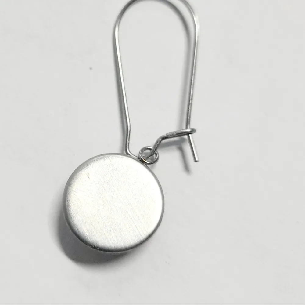 Hand Crafted pink watercolor leaf latch back drop earrings - Image 5