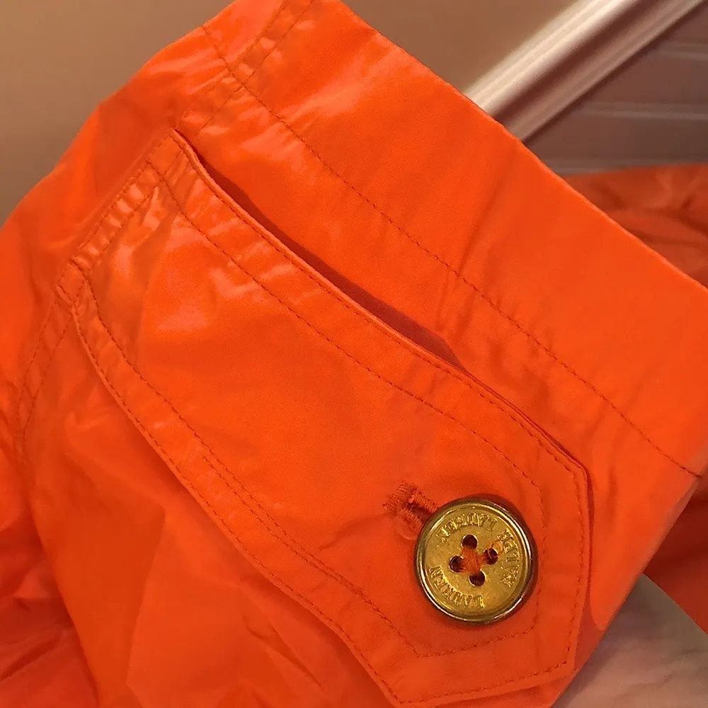 RALPH LAUREN Women’s Single Breasted Orange Trench Coat w Gold Buttons NWT - Image 8