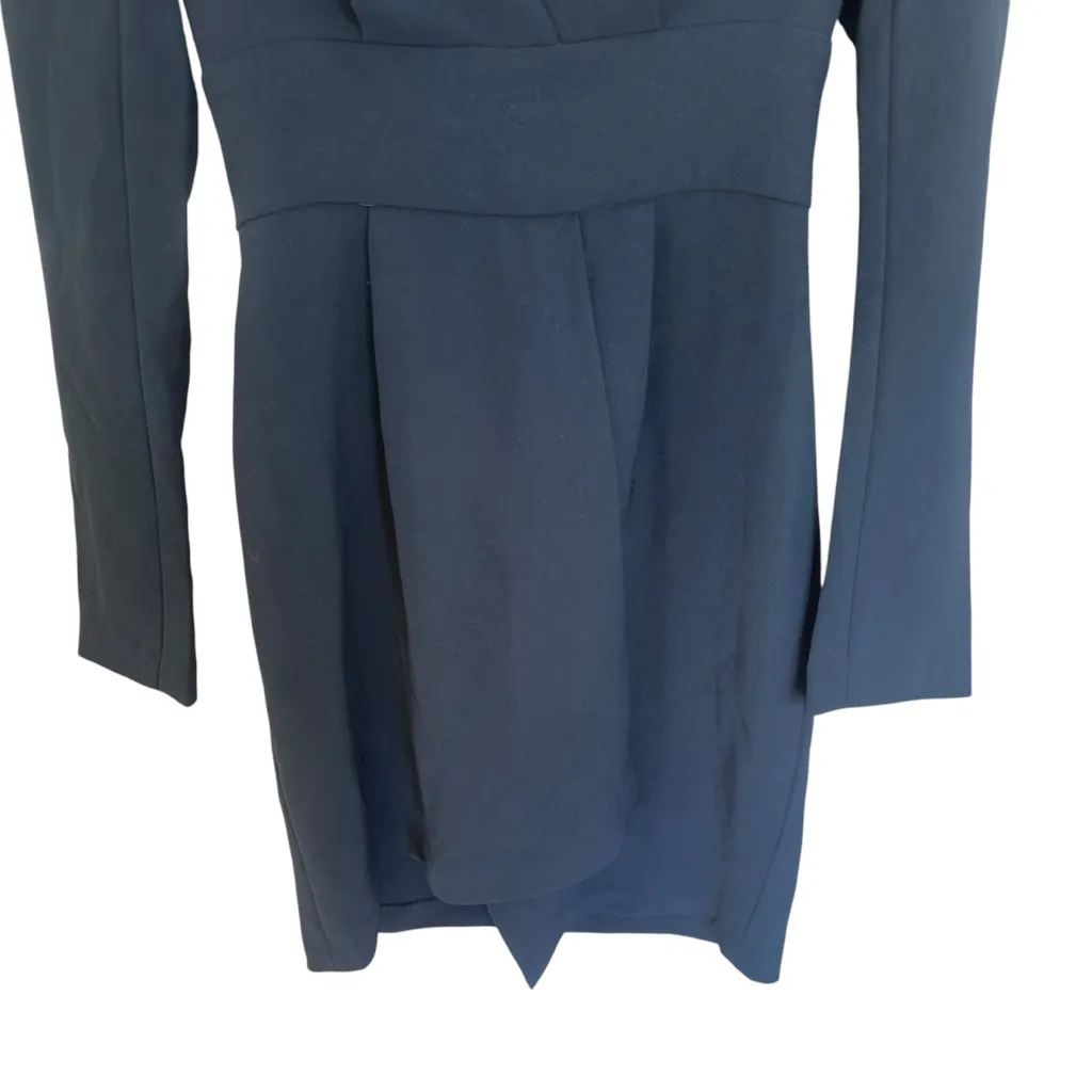 A.L.C. Mara Black Cocktail Party Long Sleeve Deep V Neck Mini Dress Size 0 - Image 8