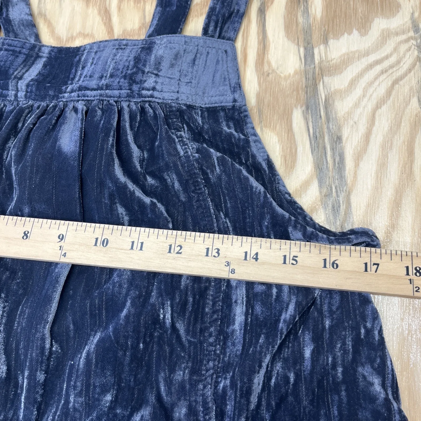 Natural Life Dakota Tie Crush Velvet Overalls Jumper Charcoal Wide Leg Boho Smal - Image 12