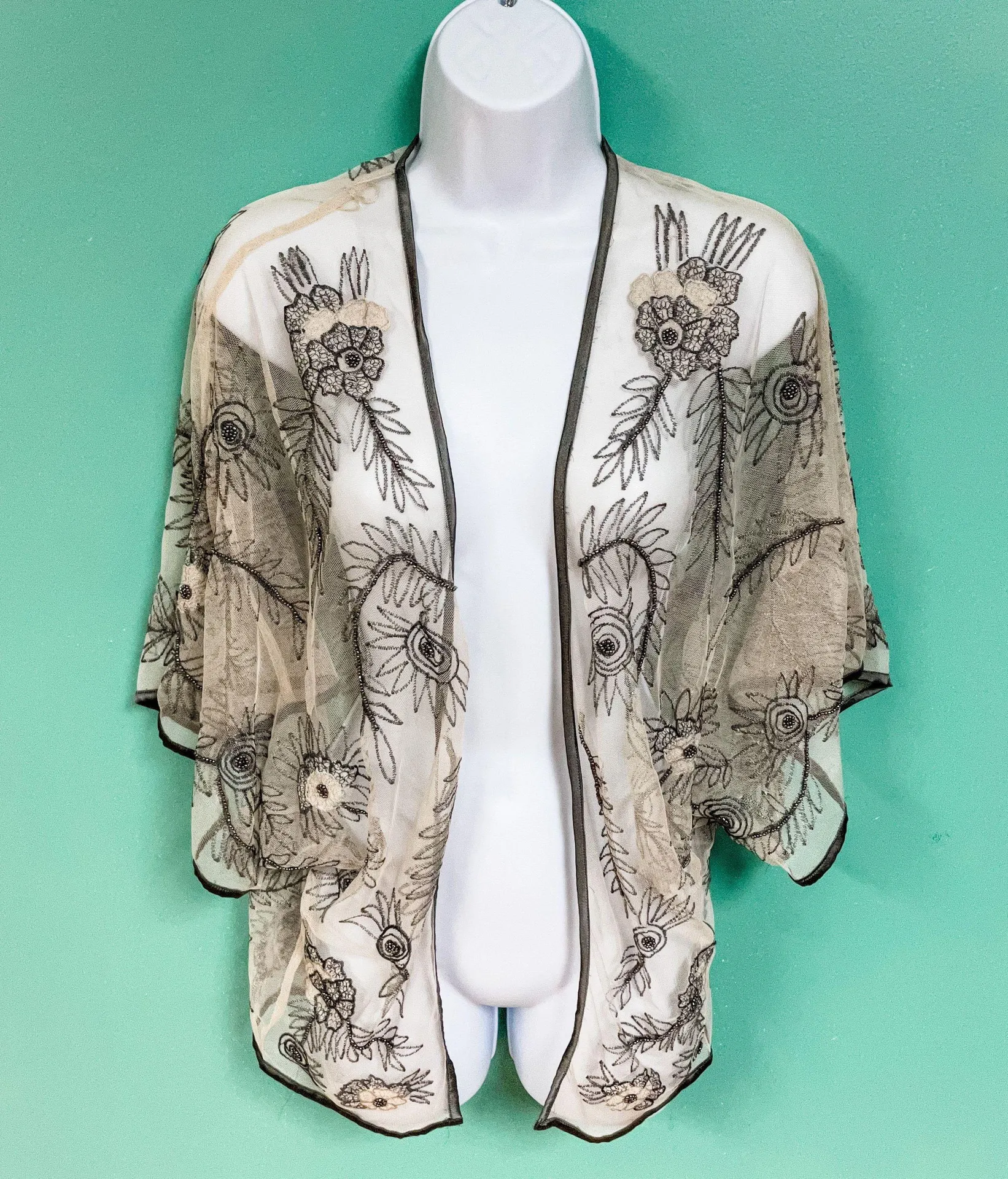 Beaded Floral Kimono - Image 2