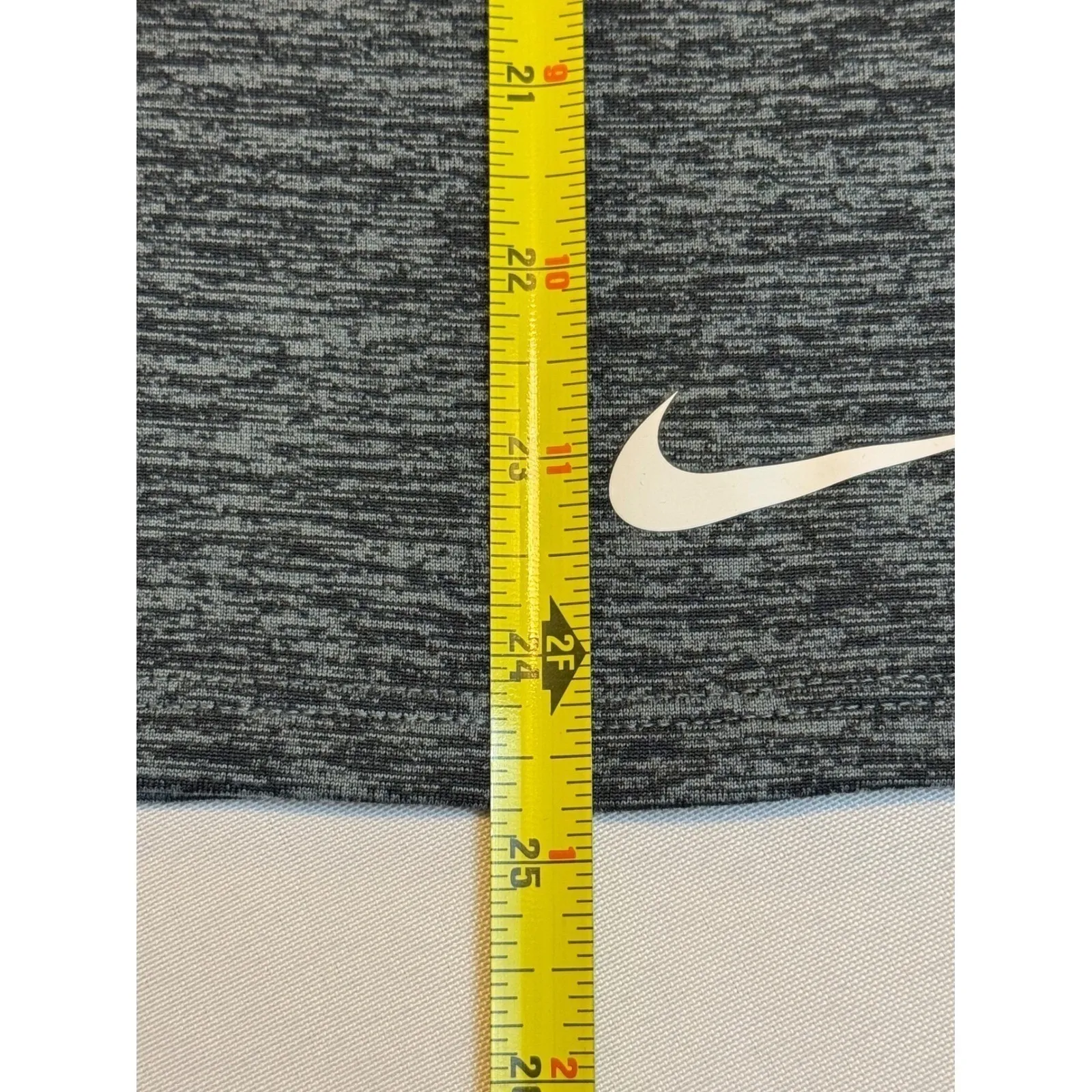 Nike Dri Fit Long Sleeve V Neck Athletic Shirt Top Womens Small Heathered Gray # - Image 8