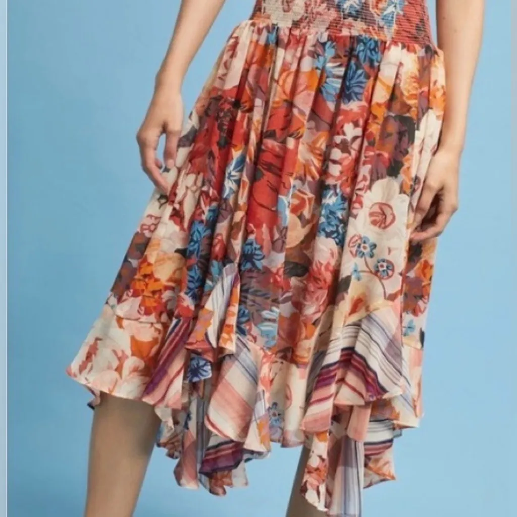 Anthropologie Akemi Kin floral ruffle spring skirt size Large like new condition - Image 2