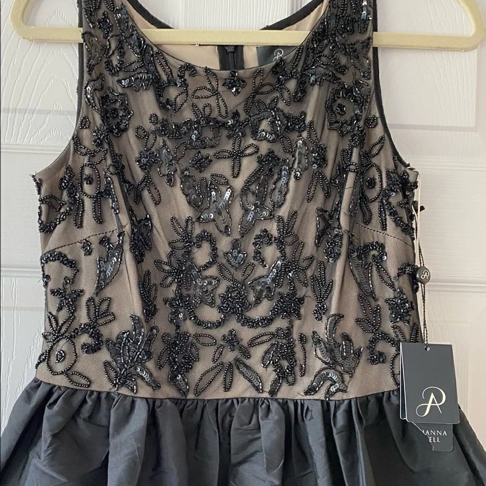 Adrianna Papell Black Beaded Bodice Mini Dress 6 - Image 3