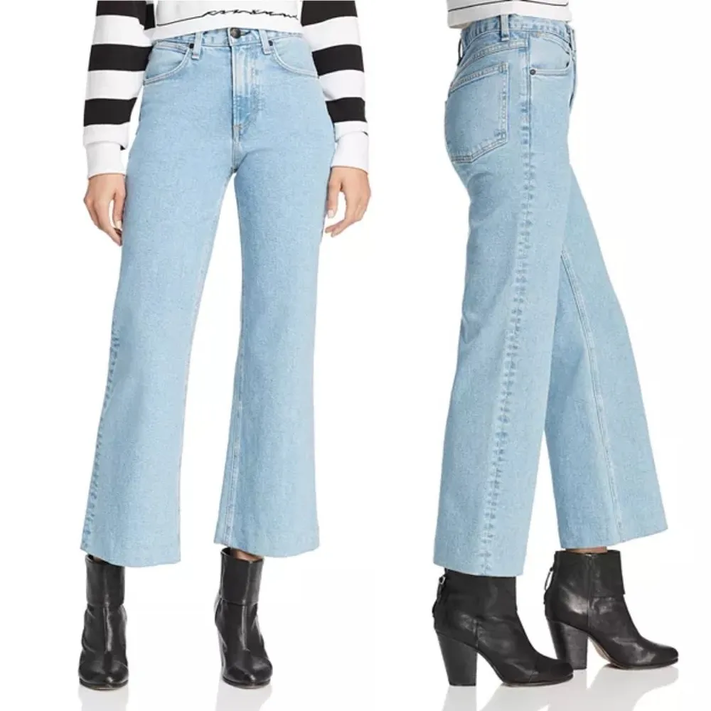 NWT Rag & Bone Justine Wide Leg Ankle Jeans Size 29 Broken Nelly Light Wash NEW - Image 10