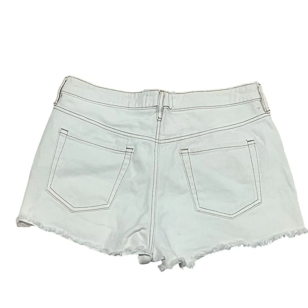 Bullhead Denim Co Women's High-Rise Cutoff Shorts Ivory Standard Size 30 - Image 7