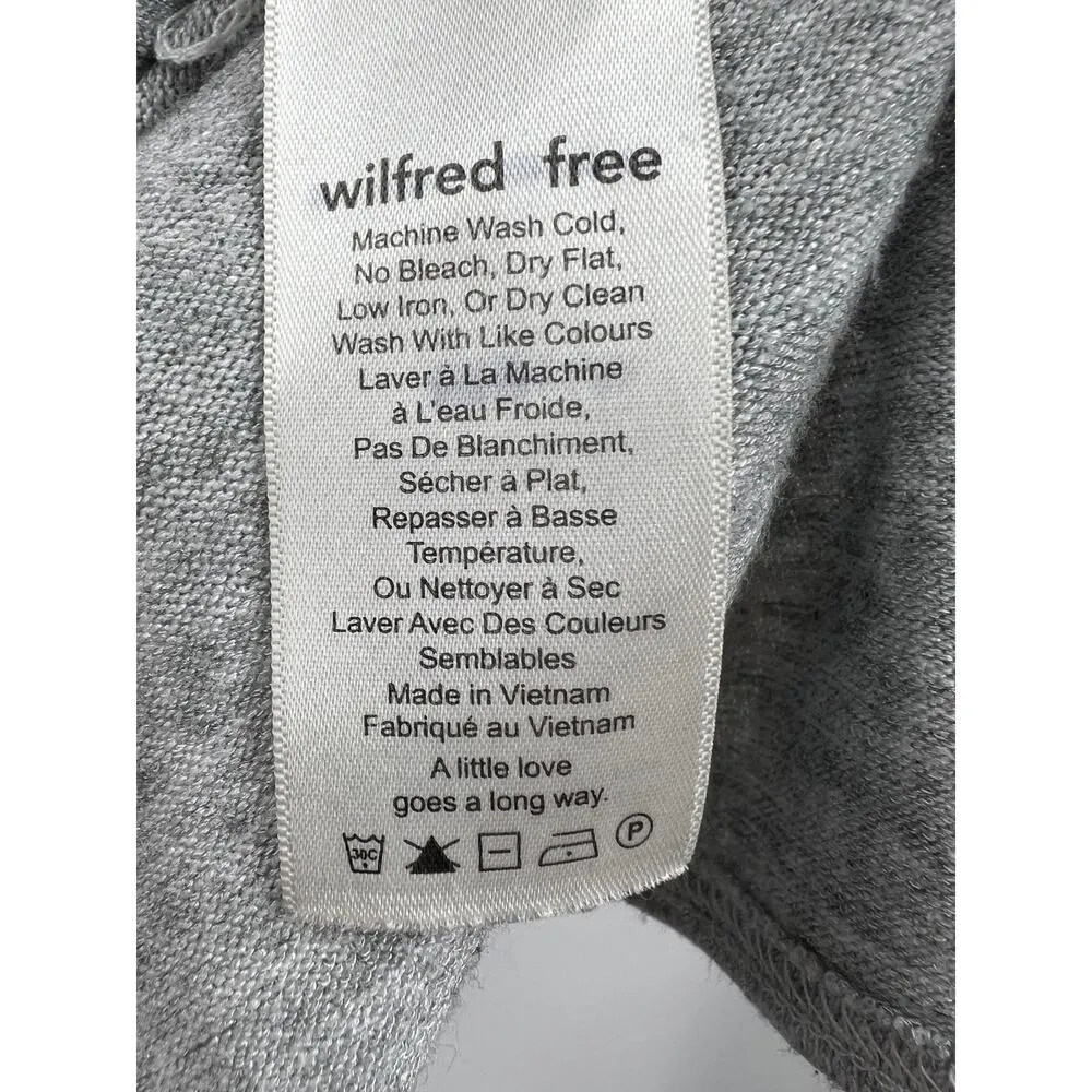 Wilfred Free Dress Aritzia Gail Gray Long Sleeve V-Neck Mini T-Shirt Size Medium - Image 4