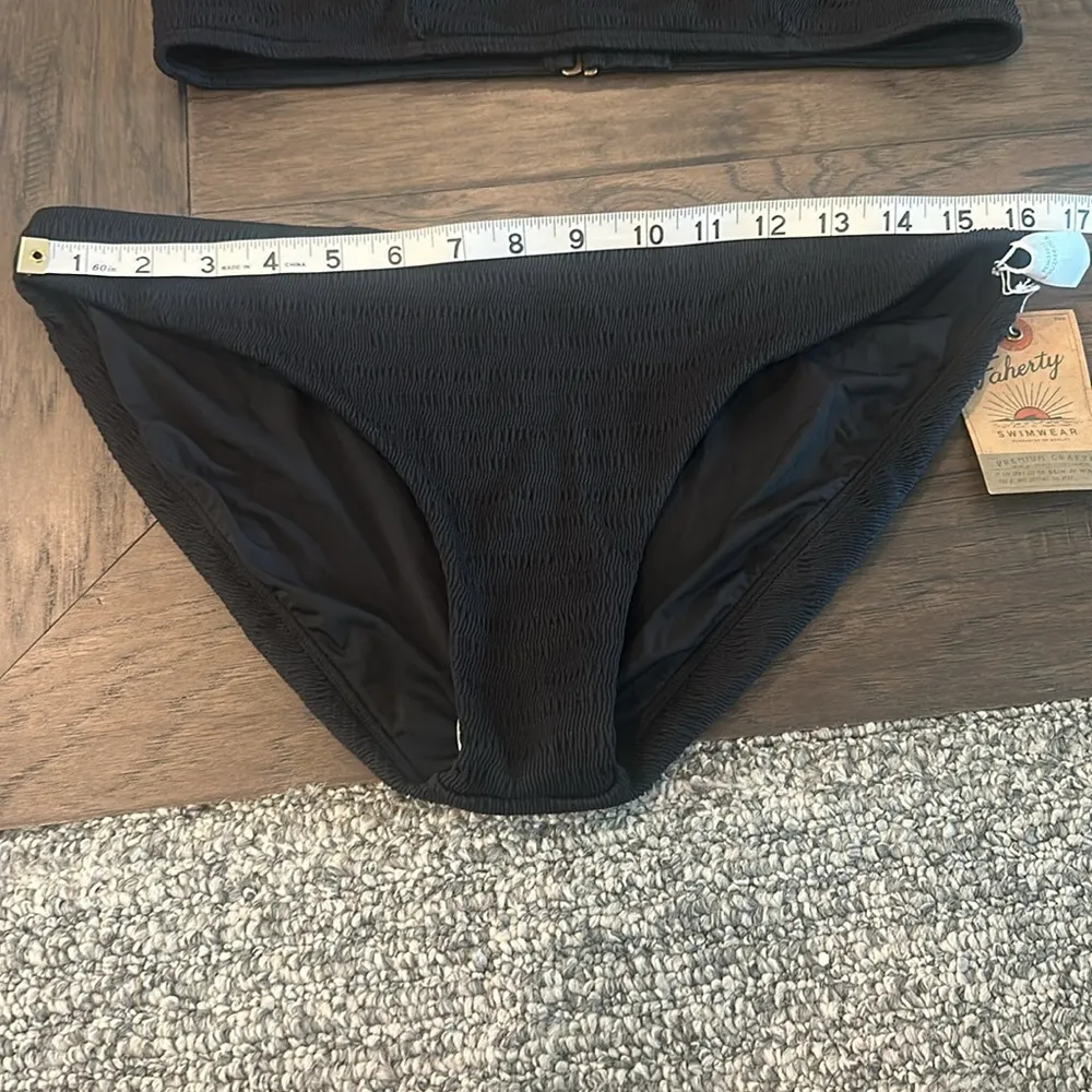 NWT Faherty Seascape Bikini Top and Bottom Sz L Black Size L - Image 5