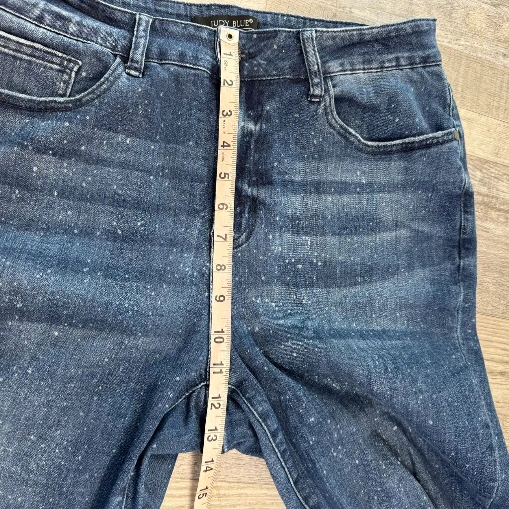 Judy Blue Relaxed Fit ankle jeans medium wash bleach speckled size 14W K16 - Image 6