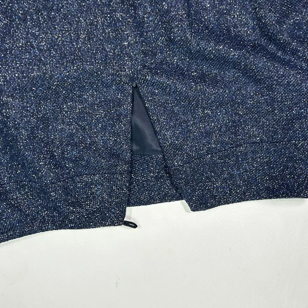 Lafayette 148‎ Wool Blend Tweed Style Knee Length Skirt Womens 8 Blue - Image 4