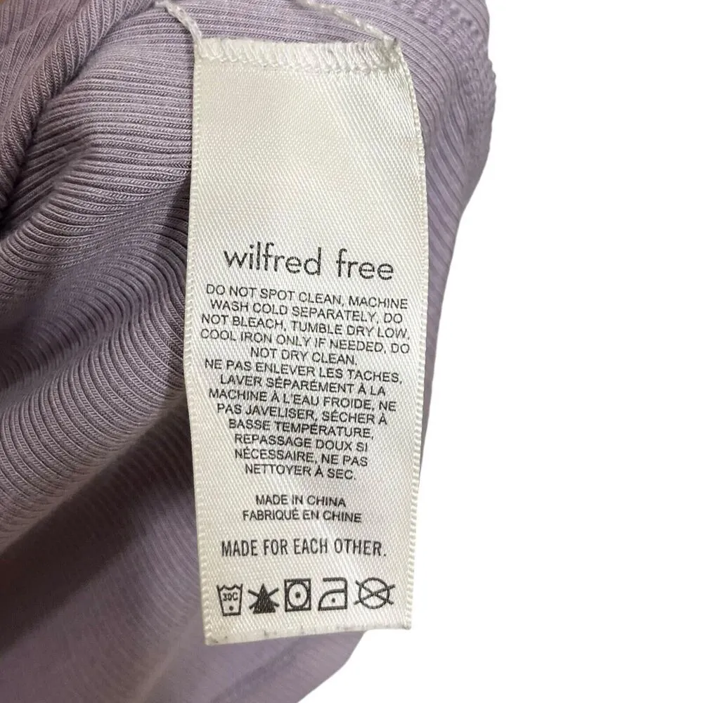 Aritzia Wilfred Go To T Shirt Cropped Top Tee Short Sleeves Ribbed Womens Size M Purple Size M - Image 6
