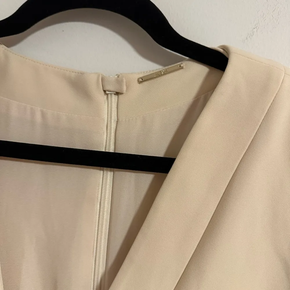 ALEXIS Fraser Cream Long Sleeve midi ruched elegant  Dress v neck draped - Image 4