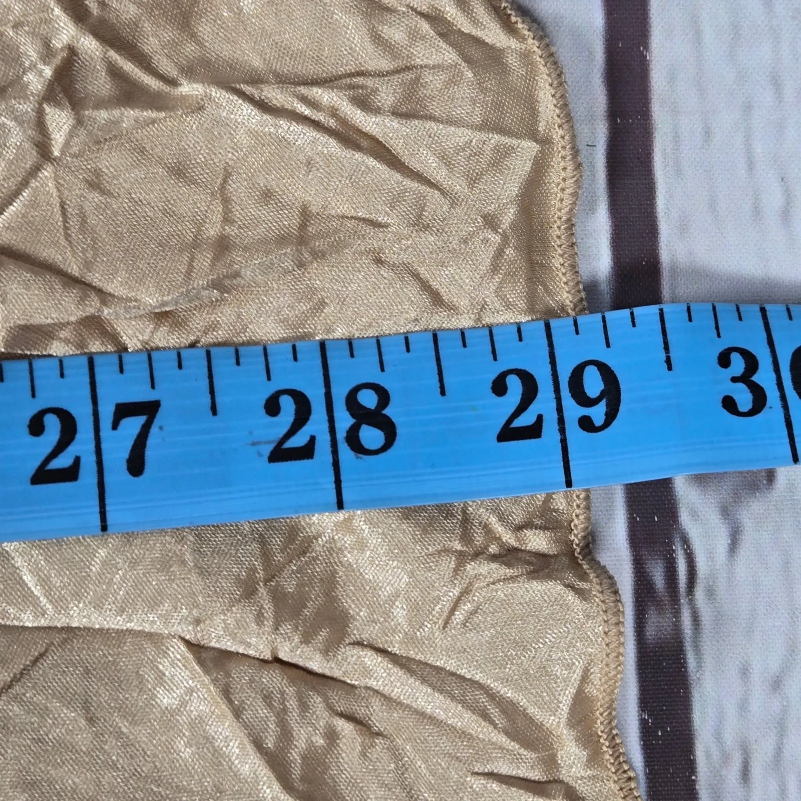 AGB Womens XL Tiered Midi Skirt Beige Sequins Waist USA Made Vintage Gold - Image 8