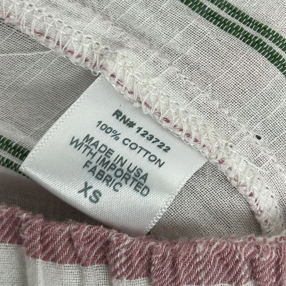 Xirena Size XS striped Draper Pants Pull On Drawstring Straight Leg White Red - Image 4