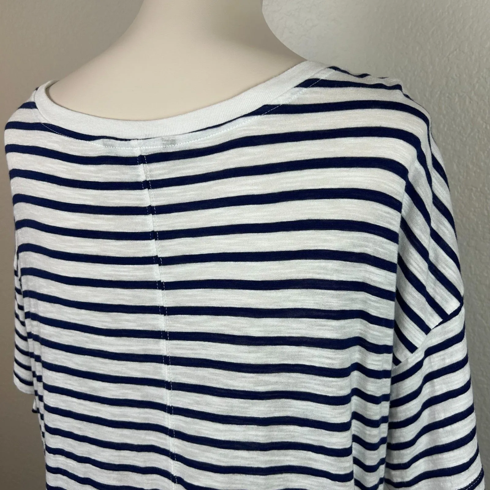 Banana Republic Women's Shirt Dress Striped Short Sleeve Oversized Pocket XL - Image 3