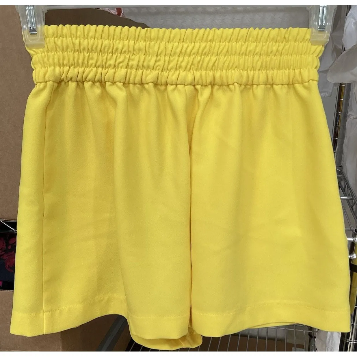 Zara Trafaluc Womens Shorts Sz XS High Waisted Preppy Yellow Spring Summer - Image 6