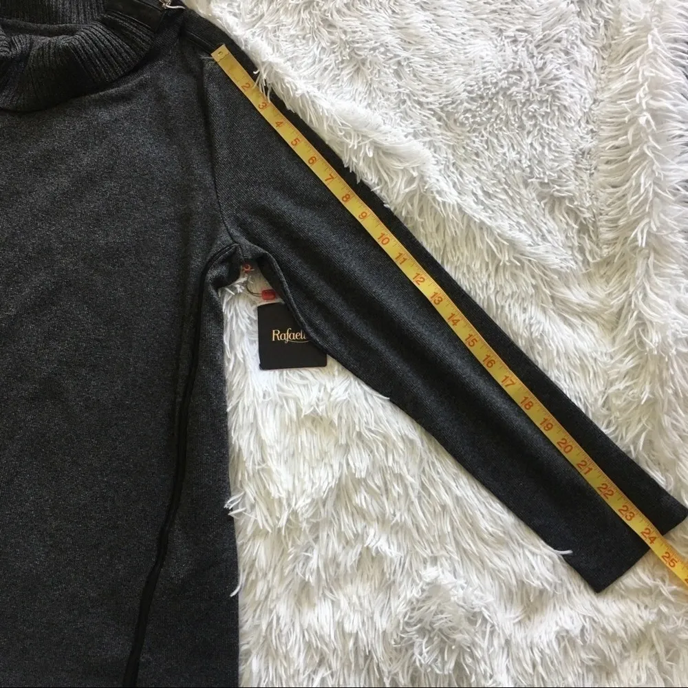 Rafaella zip neck Cowl Pullover sweater in dark gray size Large - Image 9