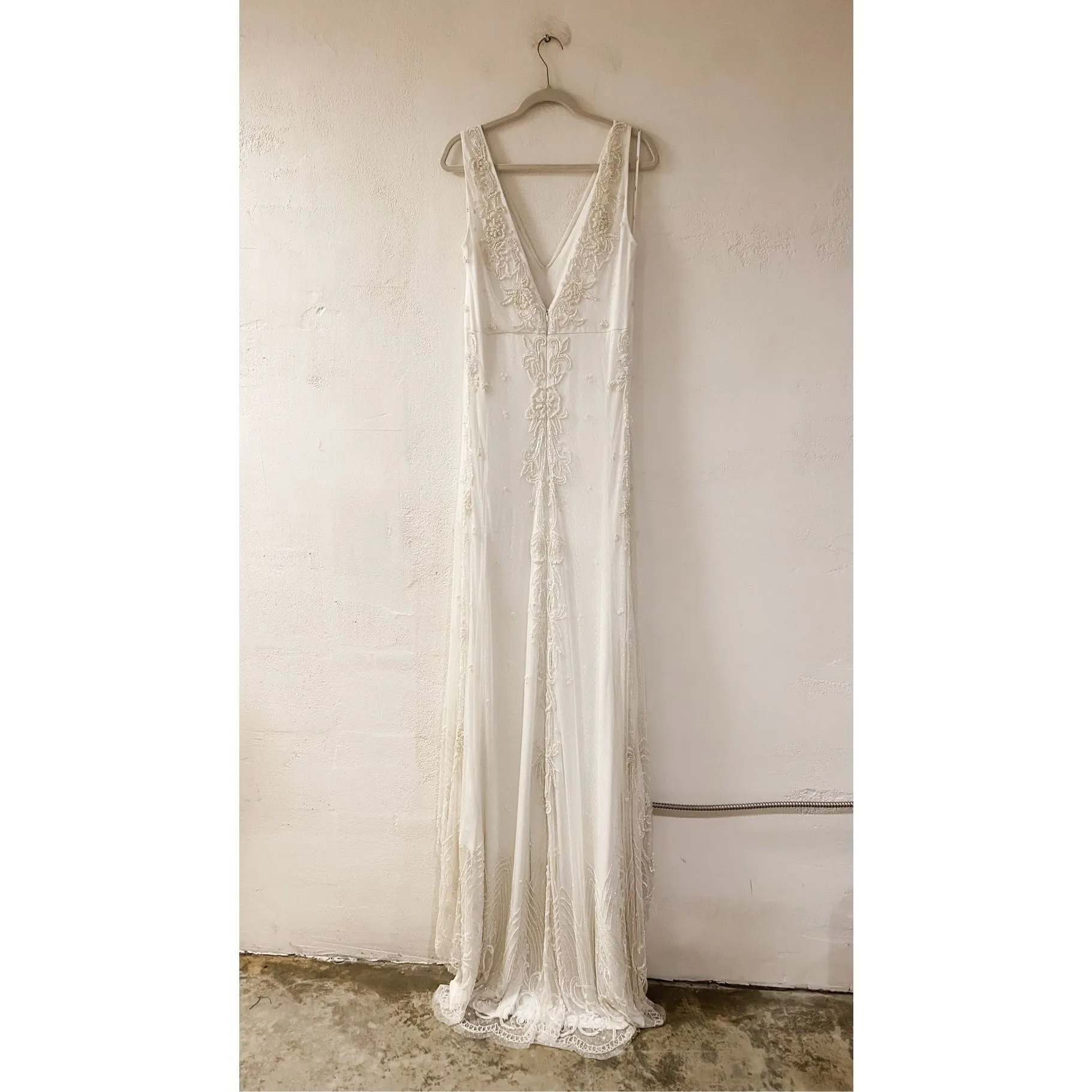 Lulu's Passionate Romance Beaded Sequin Mermaid Wedding Dress in White XL - Image 3
