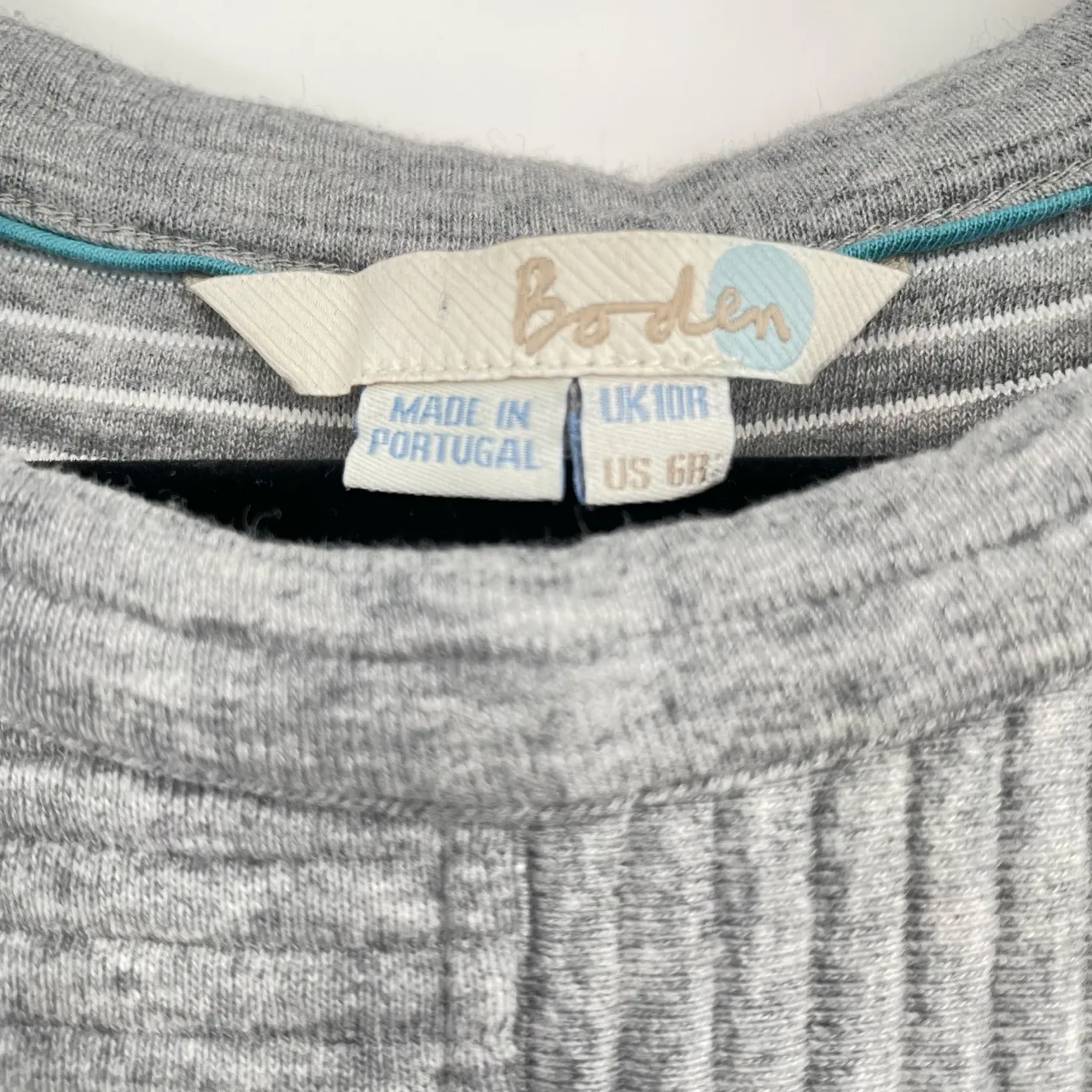 Boden Womens Grey Ottoman Ribbed Short Sleeve Knee Casual Length‎ Dress Size 6 Gray - Image 4