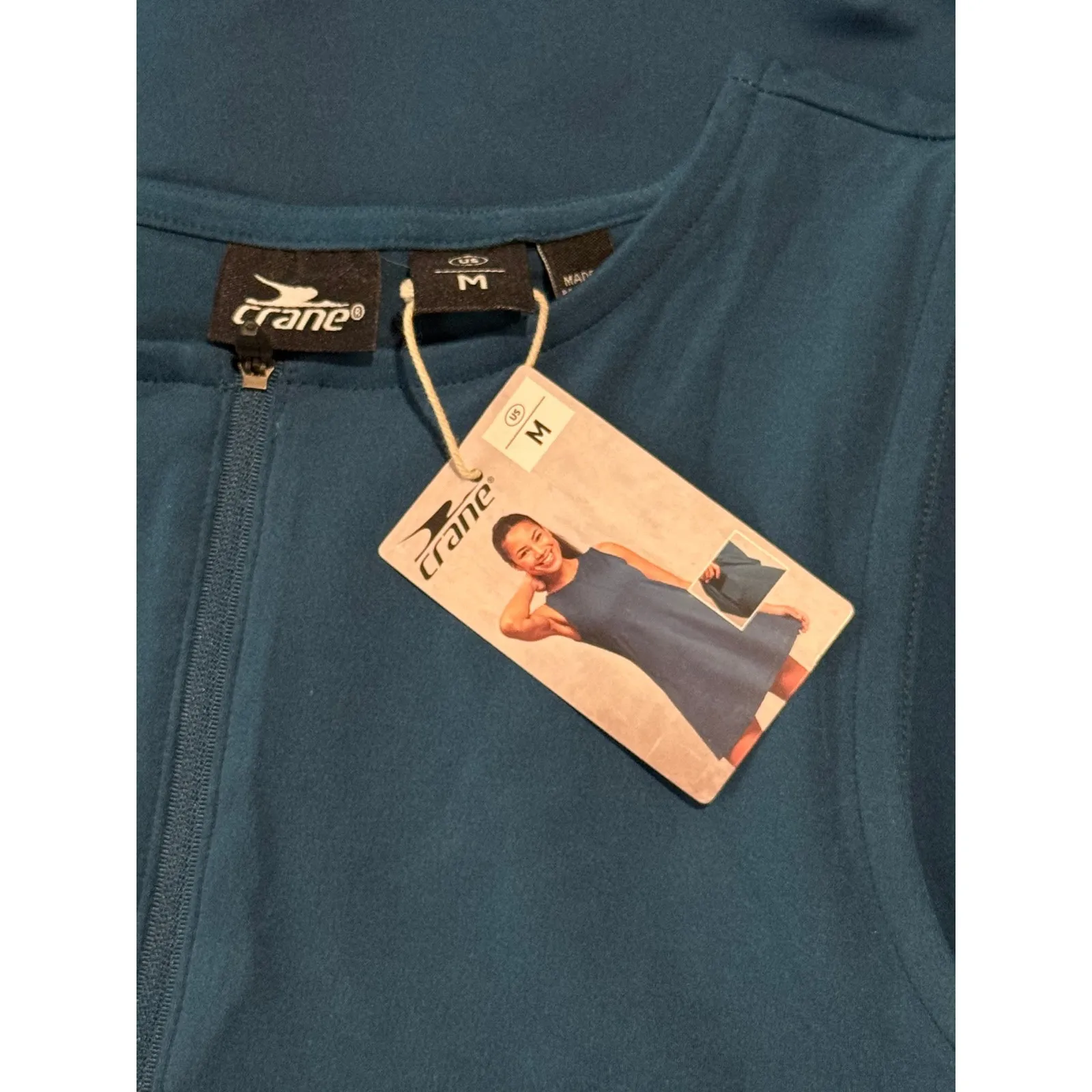 Crane Teal Sleeveless Athletic Performance Dress Skort 8 Sporty Tennis Travel Blue Size M - Image 9