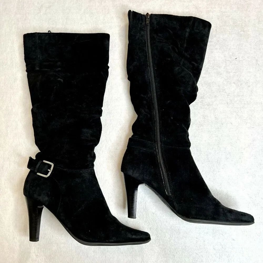 White Mountain Black Heeled Boots - Image 2