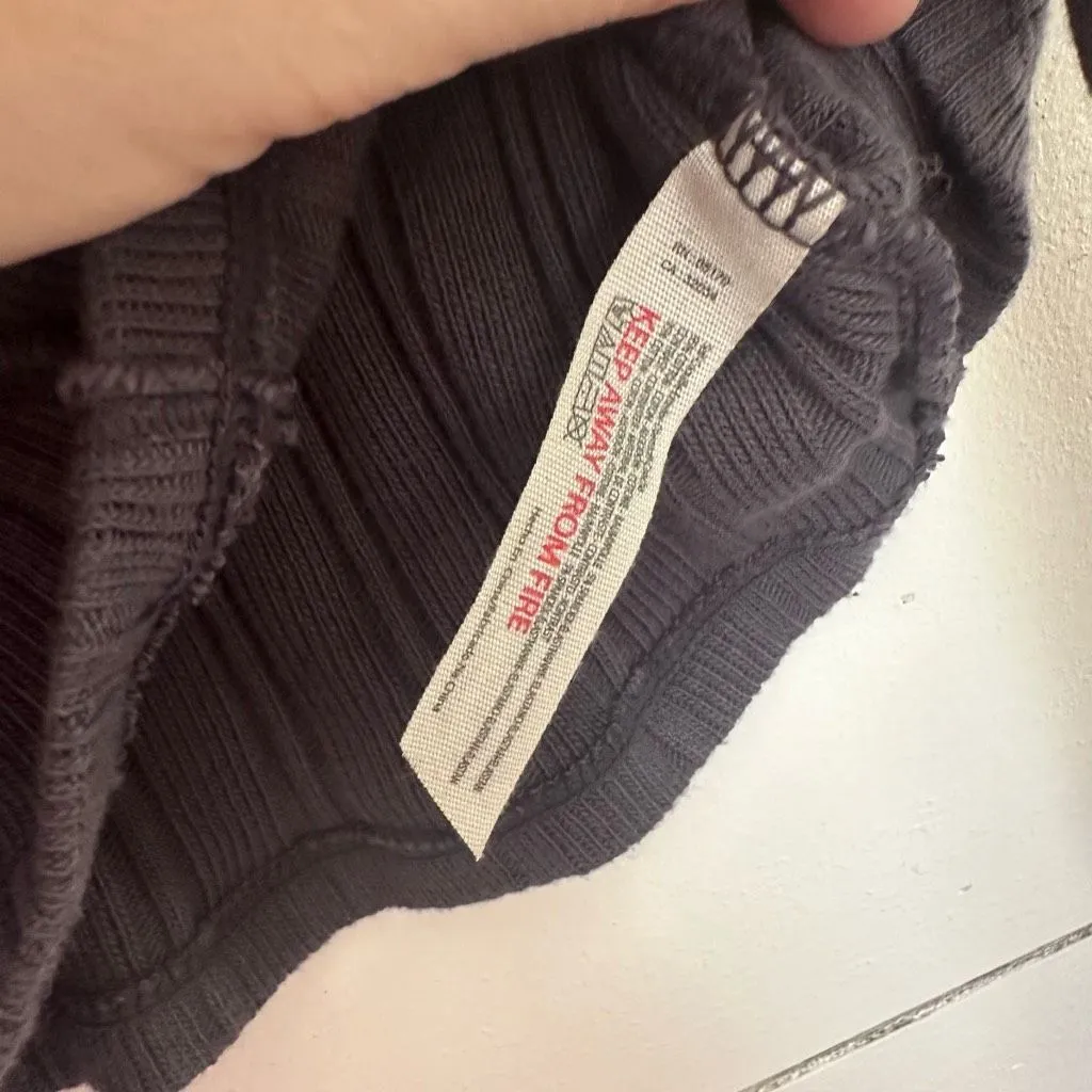 Free People Women’s Medium Gray Ribbed Longsleeve - Image 3