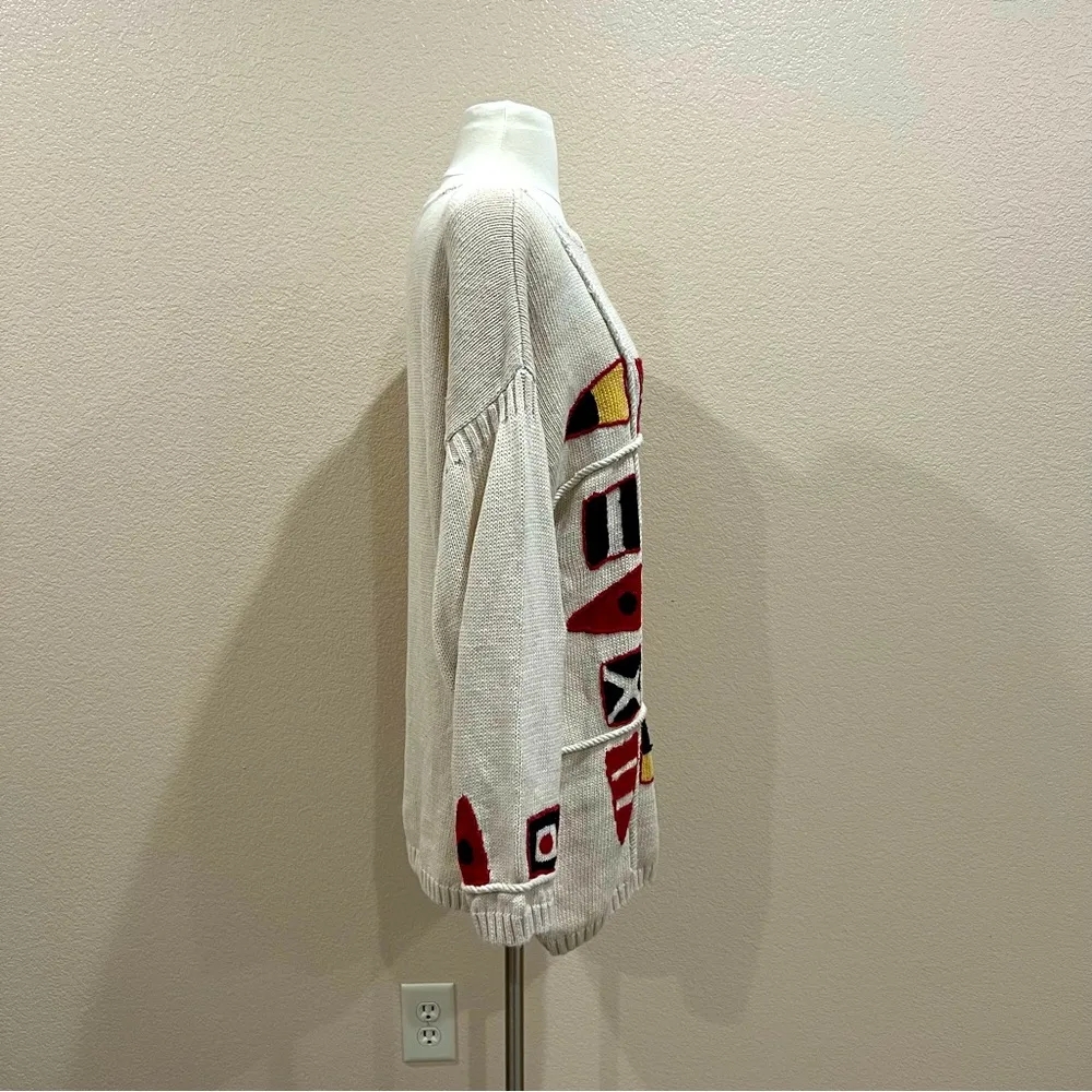 Vintage Nautical Sweater by Cambridge Dry Goods Company Size Large Red - Image 5