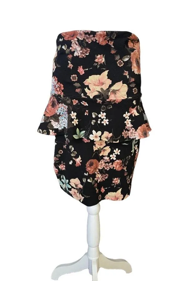Women Forever 21 Skirt, L, Black Floral - Image 2