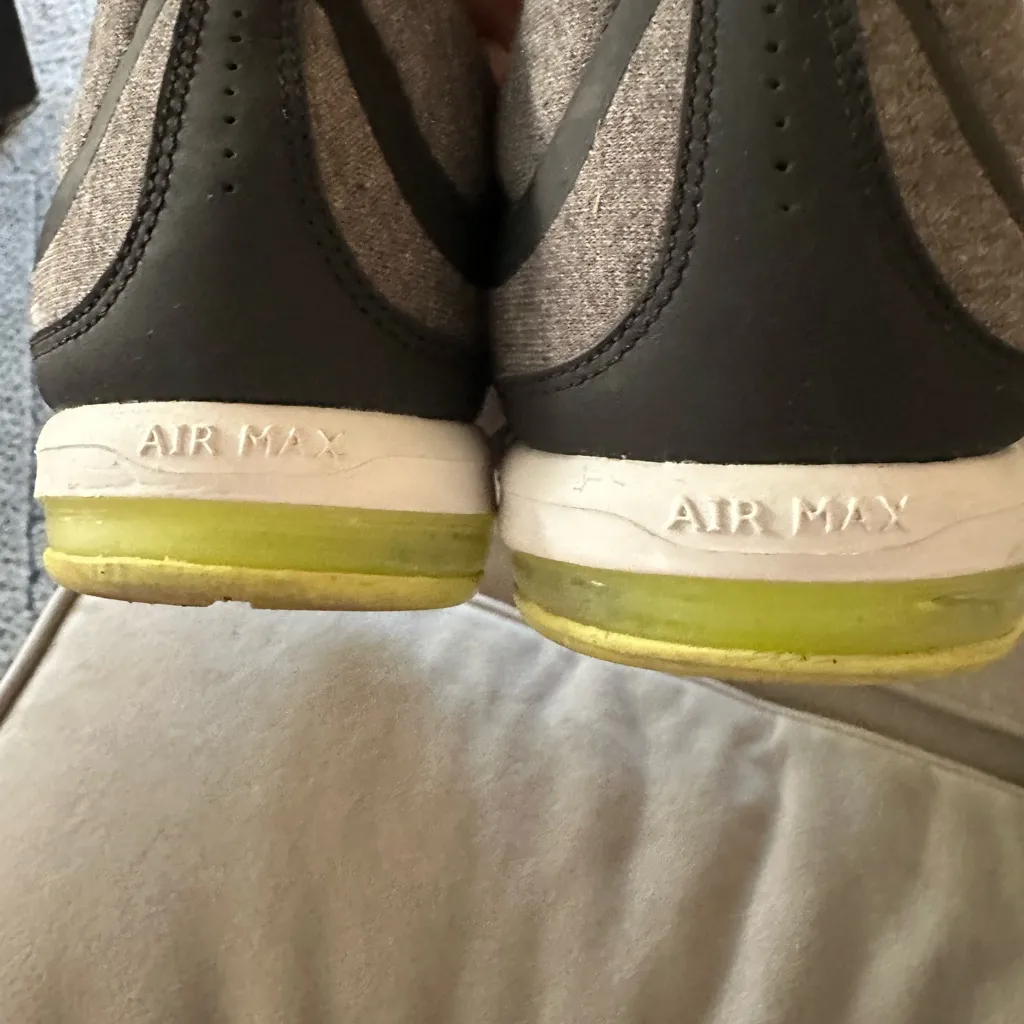 Nike Air Max Training Black and Gray Athletic Shoes with Lime Highlights - Image 2