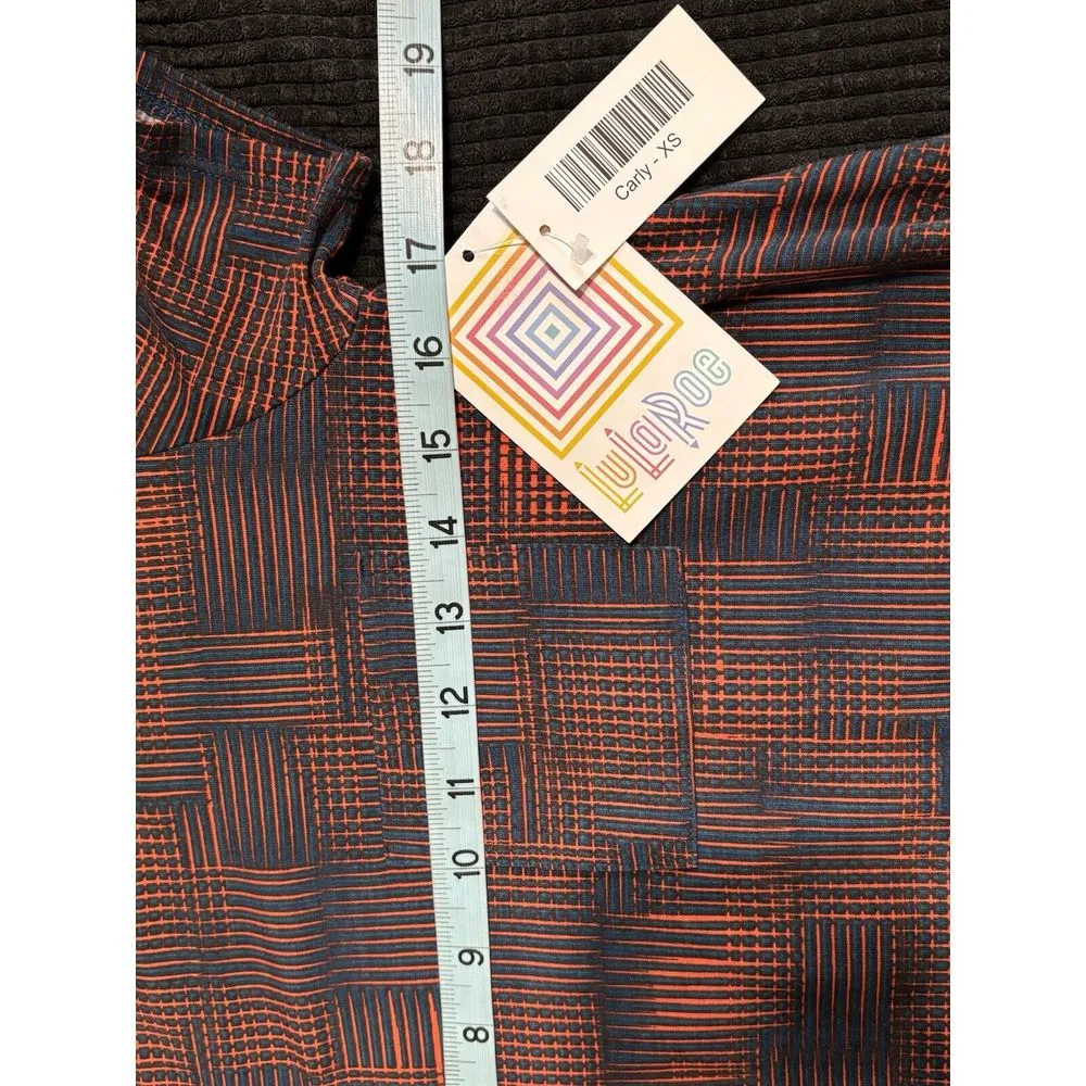 Lularoe Shirt Dress Black/Orange Pocket High/low Size XS Short Sleeve‎ - Carly - Image 6