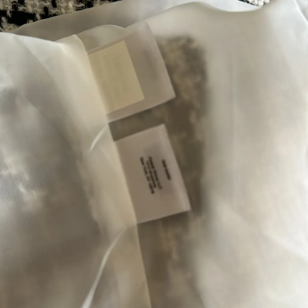 NWT ANNE KLEIN Houndstooth Jacquard Open Front Frayed Hem  Blazer - Image 9