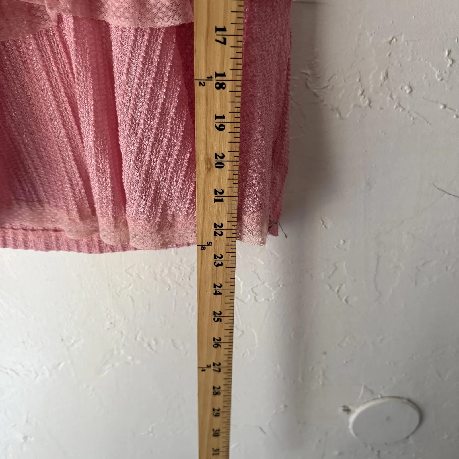 Yves Top Y2k Small Pink Sheer Lace Tiered Sleeveless Flowy Ruffle Fairy Coquette - Image 5