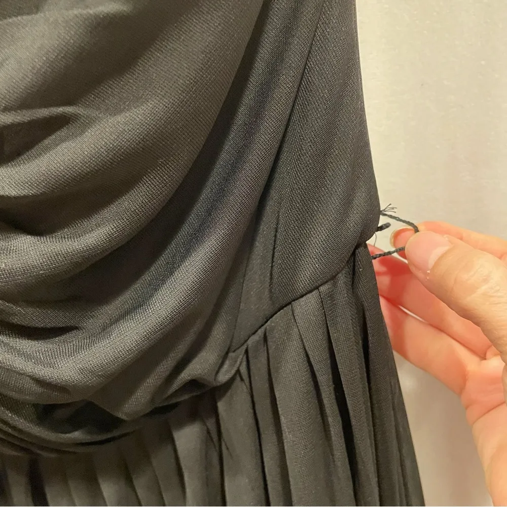 Stunning David’s Bridal black chiffon maxi strapless dress whimsigoth boho fairy - Image 6