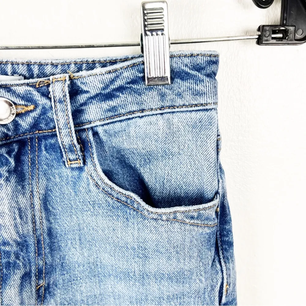 ZARA High Rise  Ripped Distressed Ankle Split Fray Hem Jeans, Size 0 - Image 14