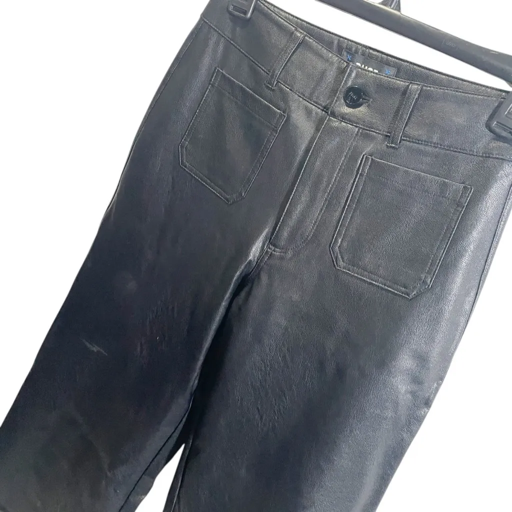 Paige Womens Faux Leather Wide-Leg Pants Size 24 - Image 3