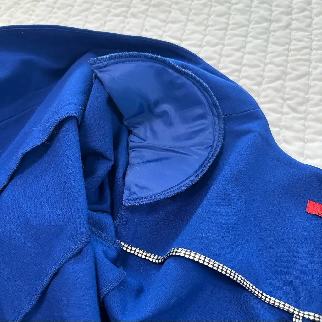 Elegant Royal Blue Women's Blazer 3/4 Sleeves with Shoulder Padding Size L - Image 12