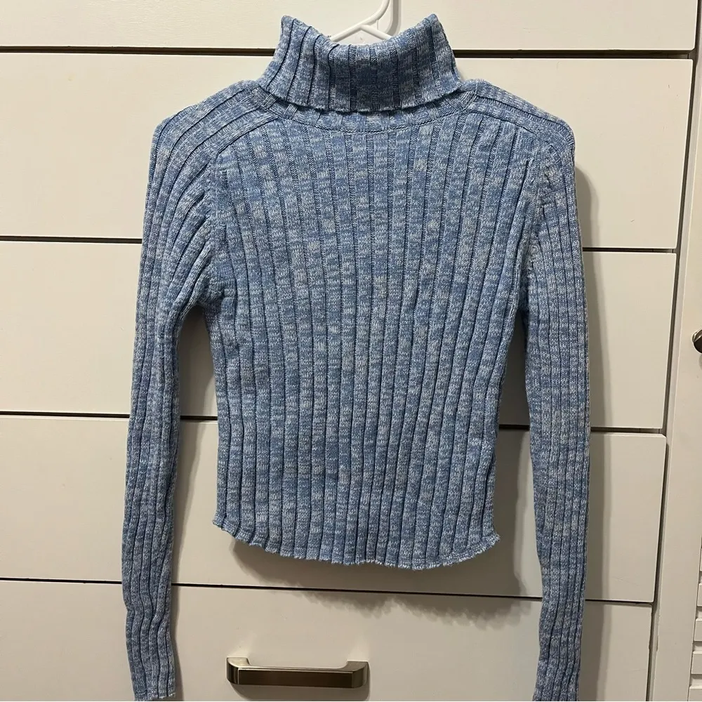 Energie Blue Turtleneck Ribbed Sweater - Image 3