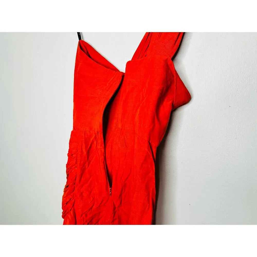 JUST BEE QUEEN Red One Shoulder Solange Knee Length Ruffle Mini Dress Size XS - Image 6