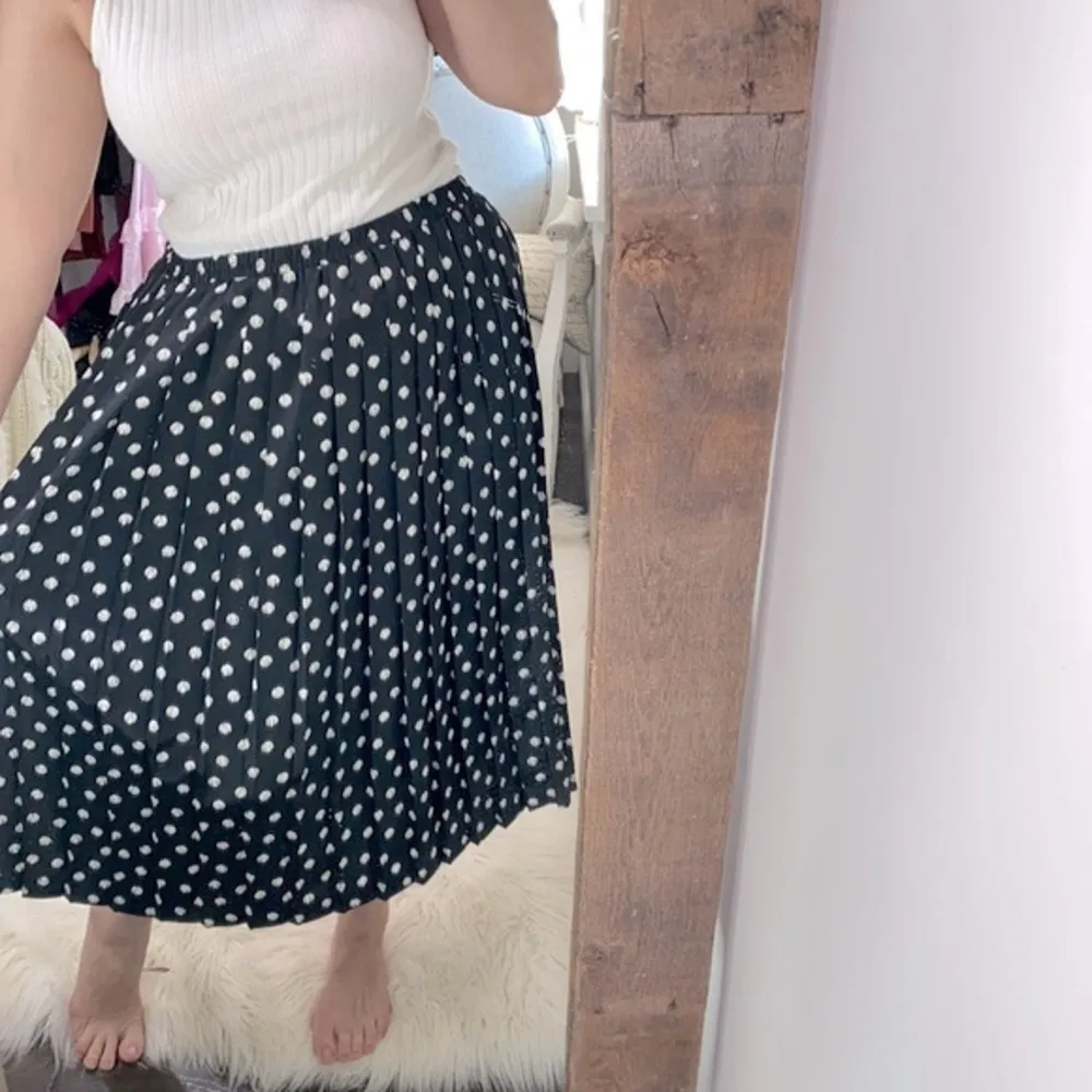 Vintage polka dot accordion skirt size 16 Blue - Image 2