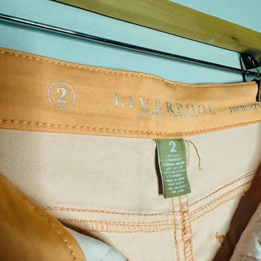 LIVERPOOL Women’s Light Sherbet Orange Prudence Pedal Pusher Jeans Size 2 - Image 5
