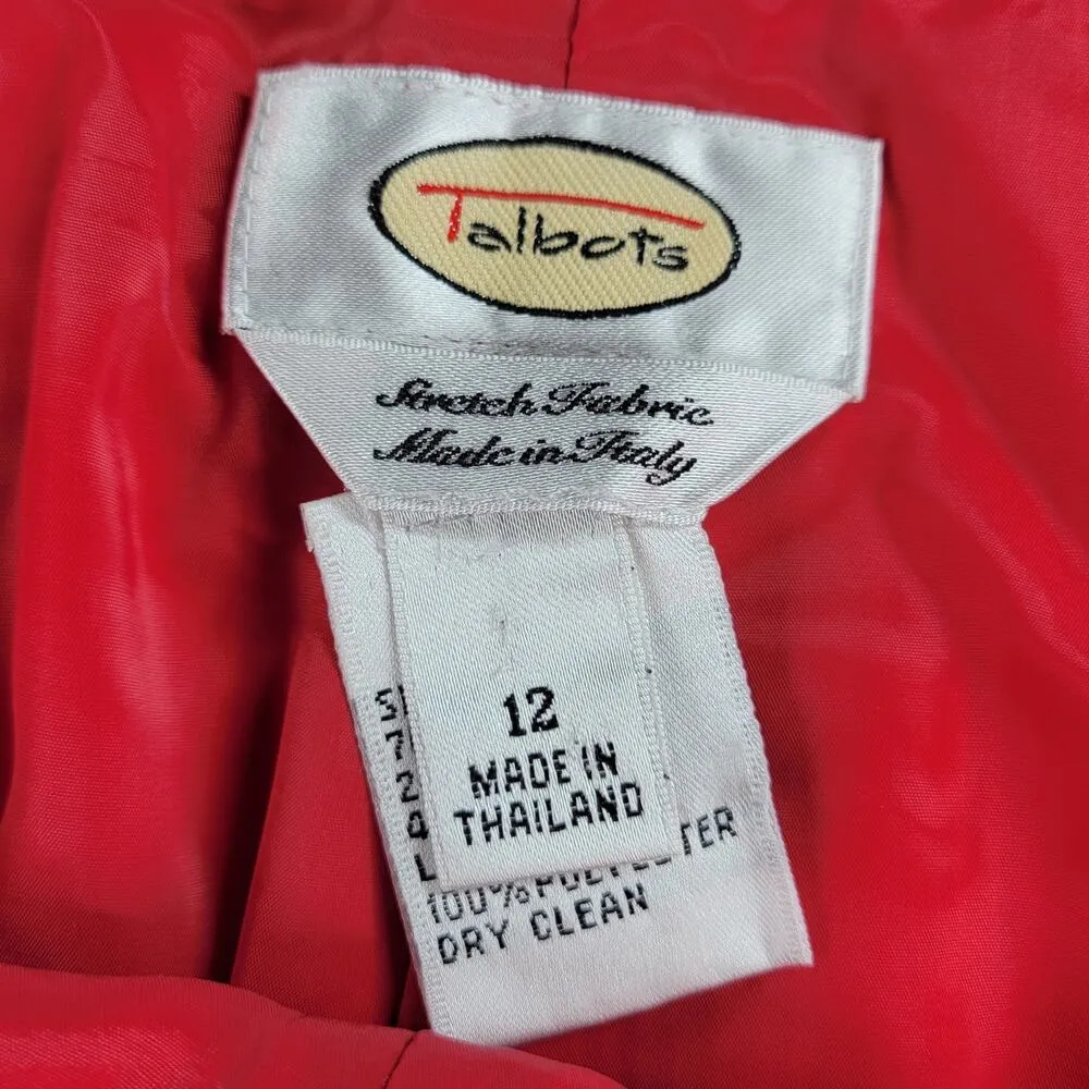 VTG Talbots Capri Pants Womens 12 Red White Gingham Cropped Side Zip Italy - Image 9