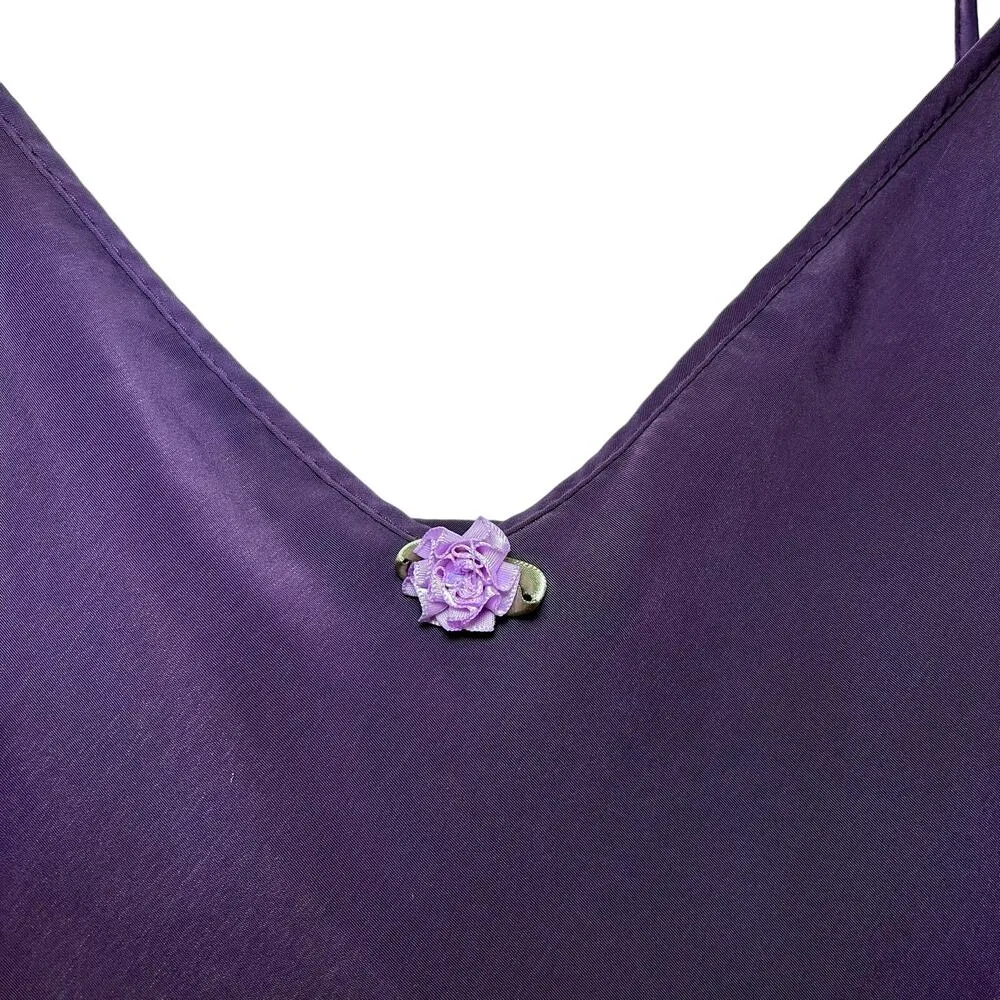 Vintage Lingerie Slip Dress Purple Floral Sexy 1X Petra Fashions - Image 3