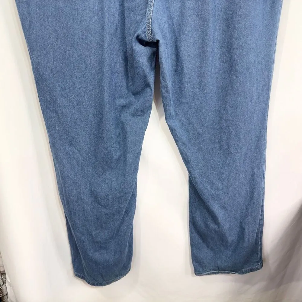 Woman Within Plus Size 28W Tall Jeans Elastic Waist Blue Straight Leg Denim 1006 - Image 7