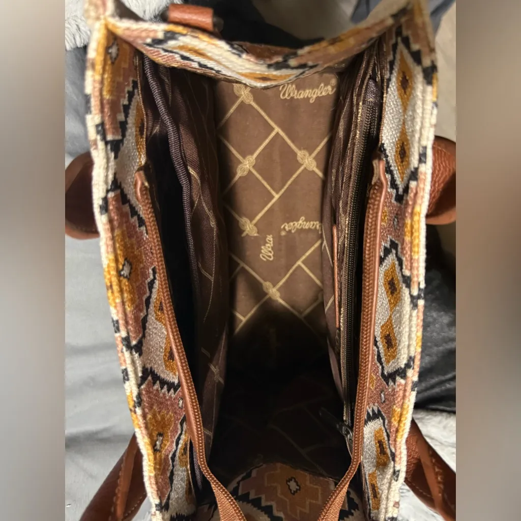 Wrangler Western Boho Aztec Tote Bag | Crossbody Shoulder Bag WG2202-8120SCF - Image 5