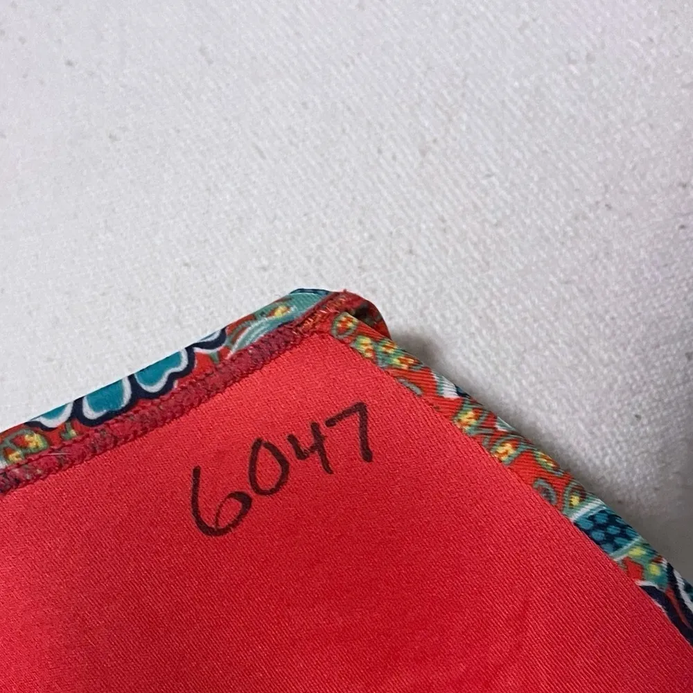 Aerie • Red Blue Floral Pattern Bikini Halter Top - Image 3