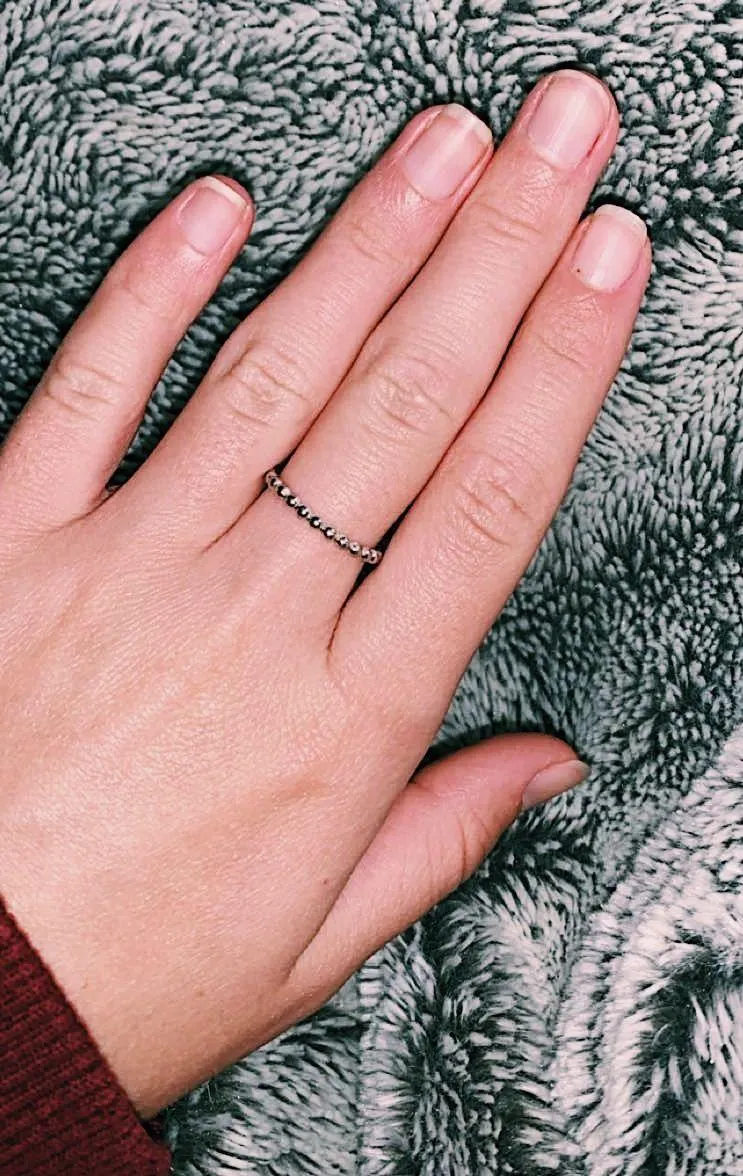 silver beaded ring - Image 2