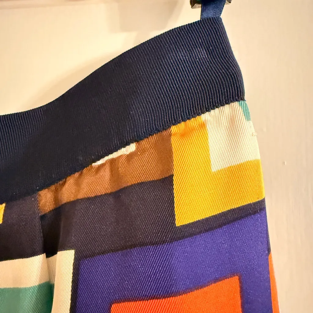 Kate Spade silk Multicolor Geometric A-Line Skirt - Image 2