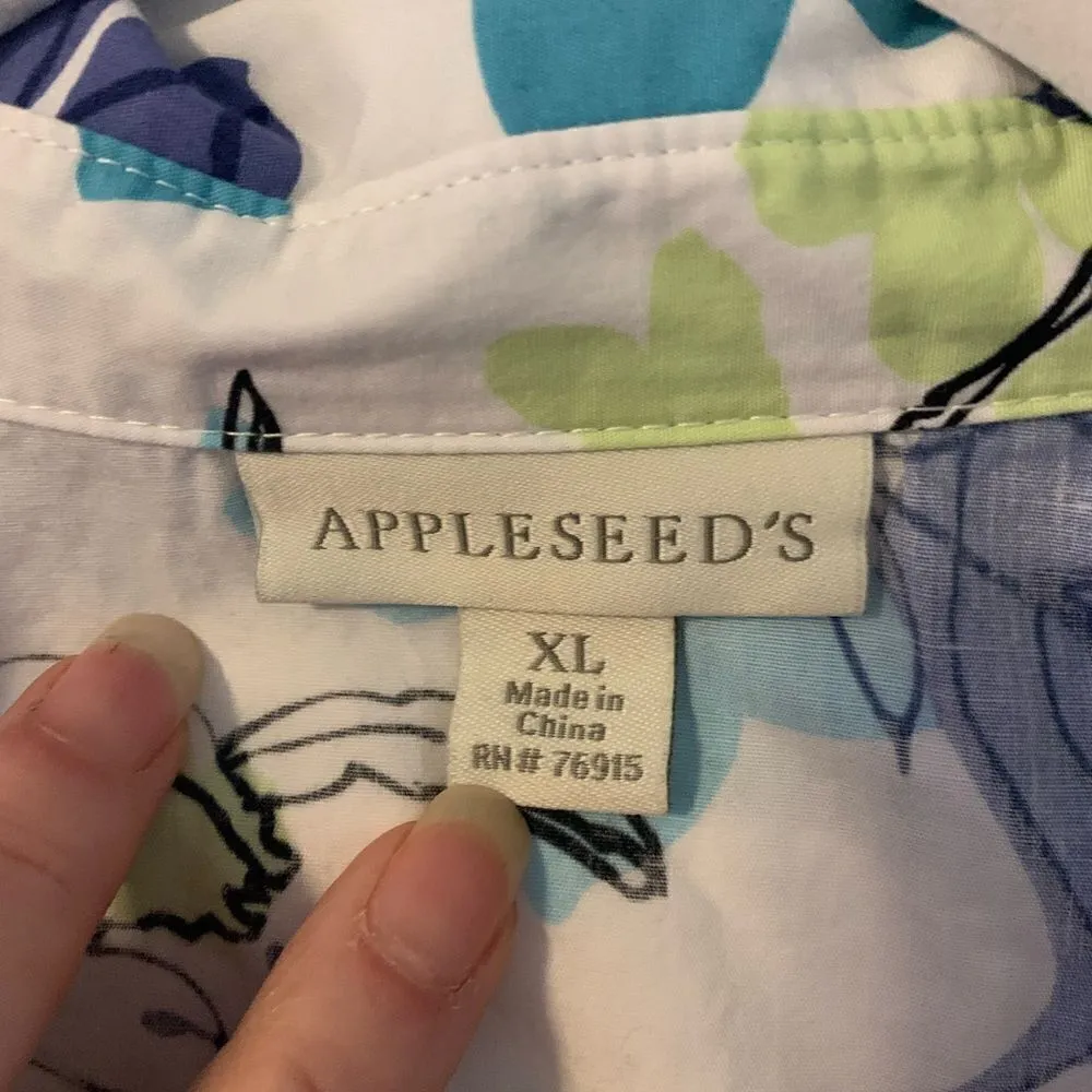 Appleseed’s Women’s top. Size: XL. 100% cotton. 3/4 sleeves Side & sleeve slits White - Image 2