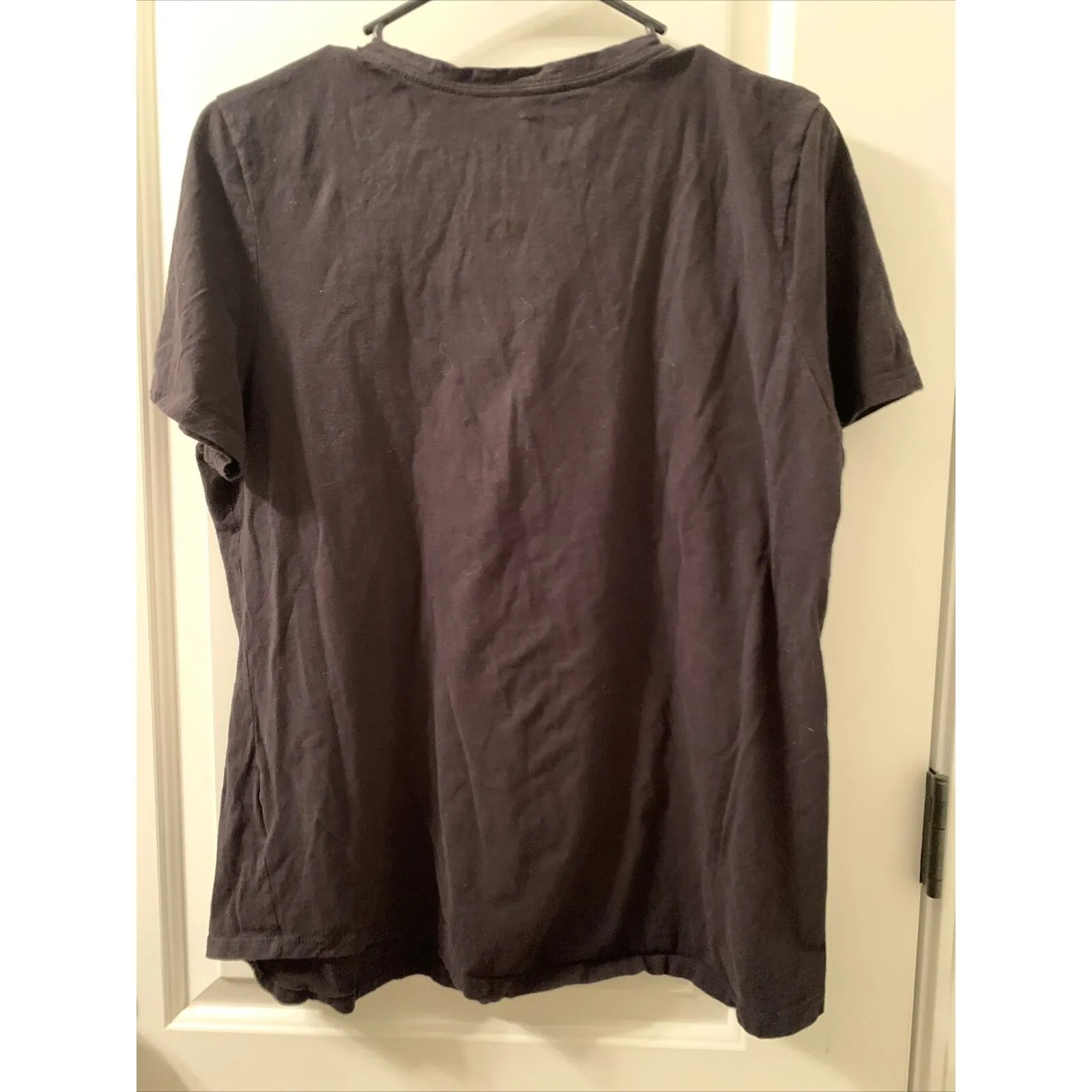 Just My Size Women’s Short Sleeve T-Shirt Size 16W V-Neck Black - Image 7