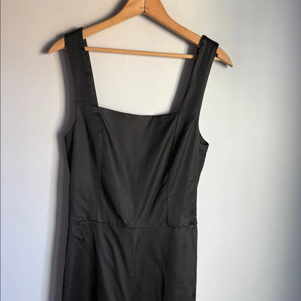 STAUD Donna black flare leg square neck jumpsuit. 10 - Image 6